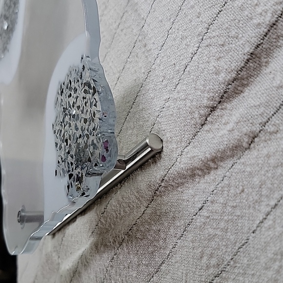 Handcrafted Resin Shattered Glass Effect Serving Tray Silver White Sparkly - Picture 5 of 5